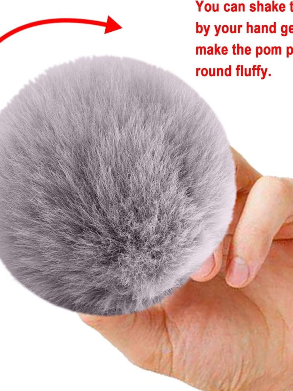 26 Pcs Faux Fur Pom Poms DIY Hat Pompom with Elastic Loop Soft Color - Picture 5 of 7